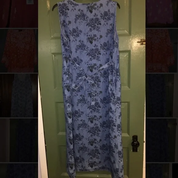 Vintage Capacity Blue Floral Jean Dress - Picture 7 of 11